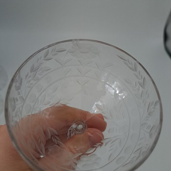 Rock Sharpe Anniversary Etched Crystal Tall Sherbet Glass - Picture 9 of 10